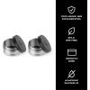 imageSwell Stainless Steel Condiment Container Set of Two 2oz Black Single Walled Durable Construction Leakproof Silicone Lids Dishwasher SafeBlack