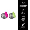 imageSwell Stainless Steel Condiment Container Set of Two 2oz Black Single Walled Durable Construction Leakproof Silicone Lids Dishwasher SafeDragonfruitKiwi