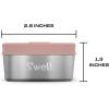 imageSwell Stainless Steel Condiment Container Set of Two 2oz Black Single Walled Durable Construction Leakproof Silicone Lids Dishwasher SafePinkMauve Pyrite