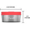imageSwell Stainless Steel Condiment Container Set of Two 2oz Black Single Walled Durable Construction Leakproof Silicone Lids Dishwasher SafeTangerineTurquoise