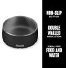 imageSwell Stainless Steel Pet Bowl 32oz Onyx for Small to Medium Size Dogs Mess Free Design with Non Slip Rubber Bottom Dishwasher Safe BPA FreeOnyx
