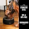 imageSwell Stainless Steel Pet Bowl 32oz Onyx for Small to Medium Size Dogs Mess Free Design with Non Slip Rubber Bottom Dishwasher Safe BPA FreeOnyx