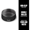 imageSwell Stainless Steel Pet Bowl 32oz Onyx for Small to Medium Size Dogs Mess Free Design with Non Slip Rubber Bottom Dishwasher Safe BPA FreeOnyx