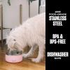 imageSwell Stainless Steel Pet Bowl 32oz Onyx for Small to Medium Size Dogs Mess Free Design with Non Slip Rubber Bottom Dishwasher Safe BPA FreePink Topaz