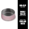 imageSwell Stainless Steel Pet Bowl 32oz Onyx for Small to Medium Size Dogs Mess Free Design with Non Slip Rubber Bottom Dishwasher Safe BPA FreePink Topaz
