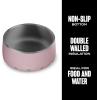 imageSwell Stainless Steel Pet Bowl 32oz Onyx for Small to Medium Size Dogs Mess Free Design with Non Slip Rubber Bottom Dishwasher Safe BPA FreePink Topaz