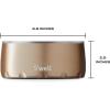 imageSwell Stainless Steel Pet Bowl 32oz Onyx for Small to Medium Size Dogs Mess Free Design with Non Slip Rubber Bottom Dishwasher Safe BPA FreePyrite