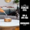 imageSwell Stainless Steel Pet Bowl 32oz Onyx for Small to Medium Size Dogs Mess Free Design with Non Slip Rubber Bottom Dishwasher Safe BPA FreeTeakwood