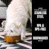 imageSwell Stainless Steel Pet Bowl 32oz Onyx for Small to Medium Size Dogs Mess Free Design with Non Slip Rubber Bottom Dishwasher Safe BPA FreeTeakwood