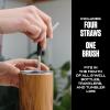 imageSwell Stainless Steel Straw Set Includes 4 Straws With Flexi Neck and Straw Cleaning Brush BPA Free