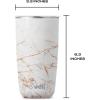 imageSwell Stainless Steel Tumbler with SlideOpen Lid 18oz Rose Agate Triple Layered Vacuum Insulated Containers Keeps Drinks Cold for 12 Hours and Hot for 4 BPA FreeCalacatta Gold