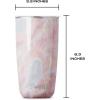 imageSwell Stainless Steel Tumbler with SlideOpen Lid 18oz Rose Agate Triple Layered Vacuum Insulated Containers Keeps Drinks Cold for 12 Hours and Hot for 4 BPA FreeGeode Rose