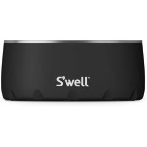imageSwell Stainless Steel Pet Bowl 32oz Onyx for Small to Medium Size Dogs Mess Free Design with Non Slip Rubber Bottom Dishwasher Safe BPA FreeOnyx