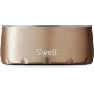 imageSwell Stainless Steel Pet Bowl 32oz Onyx for Small to Medium Size Dogs Mess Free Design with Non Slip Rubber Bottom Dishwasher Safe BPA FreePyrite