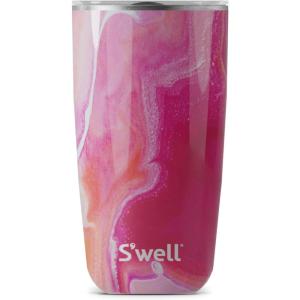 imageSwell Stainless Steel Tumbler with SlideOpen Lid 18oz Rose Agate Triple Layered Vacuum Insulated Containers Keeps Drinks Cold for 12 Hours and Hot for 4 BPA FreeRose Agate