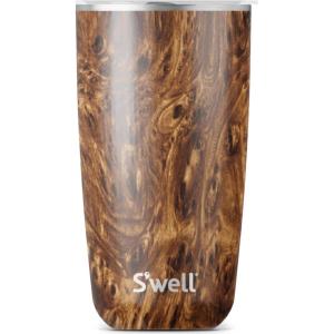 imageSwell Stainless Steel Tumbler with SlideOpen Lid 18oz Rose Agate Triple Layered Vacuum Insulated Containers Keeps Drinks Cold for 12 Hours and Hot for 4 BPA FreeTeakwood