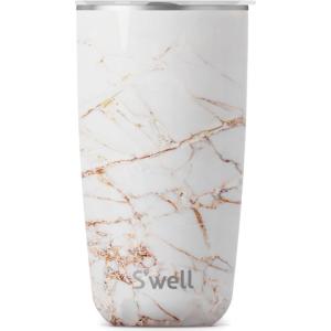 imageSwell Stainless Steel Tumbler with SlideOpen Lid 18oz Rose Agate Triple Layered Vacuum Insulated Containers Keeps Drinks Cold for 12 Hours and Hot for 4 BPA FreeCalacatta Gold