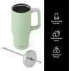 imageSwell Recycled Stainless Steel Tumbler XL with Straw and Handle 30oz Hydrangea Pink Triple Layered Vacuum Insulated Containers Keeps Drinks Cold for 36 hours and Hot for 9Pistachio