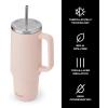 imageSwell Recycled Stainless Steel Tumbler XL with Straw and Handle 30oz Hydrangea Pink Triple Layered Vacuum Insulated Containers Keeps Drinks Cold for 36 hours and Hot for 9Himalayan Salt