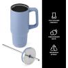imageSwell Recycled Stainless Steel Tumbler XL with Straw and Handle 30oz Hydrangea Pink Triple Layered Vacuum Insulated Containers Keeps Drinks Cold for 36 hours and Hot for 9Hydrangea Blue