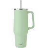 imageSwell Recycled Stainless Steel Tumbler XL with Straw and Handle 30oz Hydrangea Pink Triple Layered Vacuum Insulated Containers Keeps Drinks Cold for 36 hours and Hot for 9Pistachio