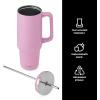 imageSwell Recycled Stainless Steel Tumbler XL with Straw and Handle 30oz Hydrangea Pink Triple Layered Vacuum Insulated Containers Keeps Drinks Cold for 36 hours and Hot for 9Hydrangea Pink