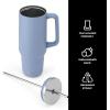 imageSwell Recycled Stainless Steel Tumbler XL with Straw and Handle 30oz Hydrangea Pink Triple Layered Vacuum Insulated Containers Keeps Drinks Cold for 36 hours and Hot for 9Hydrangea Blue