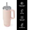 imageSwell Recycled Stainless Steel Tumbler XL with Straw and Handle 30oz Hydrangea Pink Triple Layered Vacuum Insulated Containers Keeps Drinks Cold for 36 hours and Hot for 9Himalayan Salt