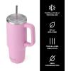 imageSwell Recycled Stainless Steel Tumbler XL with Straw and Handle 30oz Hydrangea Pink Triple Layered Vacuum Insulated Containers Keeps Drinks Cold for 36 hours and Hot for 9Hydrangea Pink