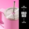 imageSwell Recycled Stainless Steel Tumbler XL with Straw and Handle 30oz Hydrangea Pink Triple Layered Vacuum Insulated Containers Keeps Drinks Cold for 36 hours and Hot for 9Hydrangea Pink