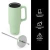 imageSwell Recycled Stainless Steel Tumbler XL with Straw and Handle 30oz Hydrangea Pink Triple Layered Vacuum Insulated Containers Keeps Drinks Cold for 36 hours and Hot for 9Pistachio