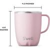 imageSwell Stainless Steel Mug with Handle 12oz Onyx Triple Layered Vacuum Insulated Containers Keeps Drinks Colder and Hotter for Longer BPA FreePink Topaz