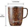 imageSwell Stainless Steel Mug with Handle 12oz Onyx Triple Layered Vacuum Insulated Containers Keeps Drinks Colder and Hotter for Longer BPA FreeTeakwood