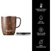 imageSwell Stainless Steel Mug with Handle 12oz Onyx Triple Layered Vacuum Insulated Containers Keeps Drinks Colder and Hotter for Longer BPA FreeTeakwood