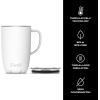 imageSwell Stainless Steel Mug with Handle 16oz Pink Topaz Triple Layered Vacuum Insulated Containers Keeps Drinks Cold for 10 Hours and Hot for 3 BPA FreeAngel Food