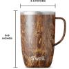 imageSwell Stainless Steel Mug with Handle 16oz Pink Topaz Triple Layered Vacuum Insulated Containers Keeps Drinks Cold for 10 Hours and Hot for 3 BPA FreeTeakwood