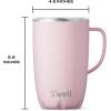 imageSwell Stainless Steel Mug with Handle 16oz Pink Topaz Triple Layered Vacuum Insulated Containers Keeps Drinks Cold for 10 Hours and Hot for 3 BPA FreePink Topaz