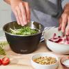imageSwell Stainless Steel Salad Bowl Kit  64oz Azurite  Comes with 2oz Condiment Container and Removable Tray for Organization  LeakProof Easy to Clean Dishwasher SafeOnyx