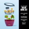 imageSwell Stainless Steel Salad Bowl Kit  64oz Azurite  Comes with 2oz Condiment Container and Removable Tray for Organization  LeakProof Easy to Clean Dishwasher SafeWild Cherry
