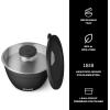 imageSwell Stainless Steel Salad Bowl Kit  64oz Azurite  Comes with 2oz Condiment Container and Removable Tray for Organization  LeakProof Easy to Clean Dishwasher SafeOnyx