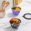 imageSwell Stainless Steel Salad Bowl Kit  64oz Azurite  Comes with 2oz Condiment Container and Removable Tray for Organization  LeakProof Easy to Clean Dishwasher SafeHillside Lavender