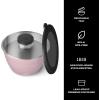 imageSwell Stainless Steel Salad Bowl Kit  64oz Azurite  Comes with 2oz Condiment Container and Removable Tray for Organization  LeakProof Easy to Clean Dishwasher SafePink Topaz