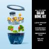imageSwell Stainless Steel Salad Bowl Kit  64oz Azurite  Comes with 2oz Condiment Container and Removable Tray for Organization  LeakProof Easy to Clean Dishwasher SafeAzurite Marble