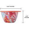 imageSwell Stainless Steel Salad Bowl Kit  64oz Azurite  Comes with 2oz Condiment Container and Removable Tray for Organization  LeakProof Easy to Clean Dishwasher SafeMarble Swirl