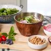 imageSwell Stainless Steel Salad Bowl Kit  64oz Azurite  Comes with 2oz Condiment Container and Removable Tray for Organization  LeakProof Easy to Clean Dishwasher SafeTeakwood