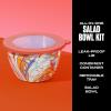 imageSwell Stainless Steel Salad Bowl Kit  64oz Azurite  Comes with 2oz Condiment Container and Removable Tray for Organization  LeakProof Easy to Clean Dishwasher SafeMarble Swirl