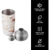 imageSwell Stainless Steel Shaker Set with Jigger 18oz Dipped Metallic Triple Layered Vacuum Insulated Container Keeps Cocktails Colder for Longer BPA Free BarwareCalacatta Gold