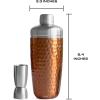 imageSwell Stainless Steel Shaker Set with Jigger 18oz Dipped Metallic Triple Layered Vacuum Insulated Container Keeps Cocktails Colder for Longer BPA Free BarwareDipped Metallic