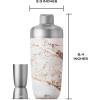 imageSwell Stainless Steel Shaker Set with Jigger 18oz Dipped Metallic Triple Layered Vacuum Insulated Container Keeps Cocktails Colder for Longer BPA Free BarwareCalacatta Gold
