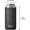 imageSwell Stainless Steel Slim Drink Chiller Fits Slim 12oz Cans and Bottles Onyx Triple Layered Vacuum Insulated Container Keeps Drinks Cold for Up To 6 Hours BPA Free